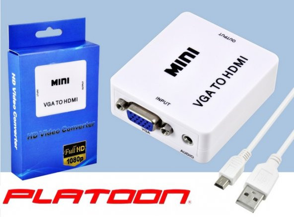PLATOON PL-8419 HDMI TO VGA ÇEVİRİCİ APARAT ürün görseli 1