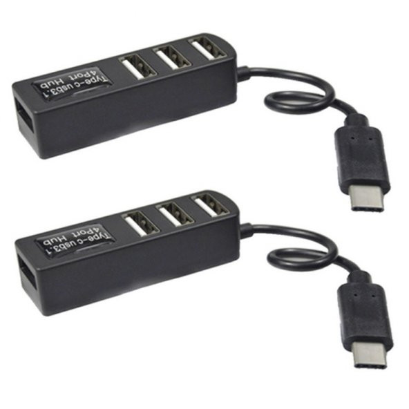 HADRON TYPE-C USB HUB 4 PORT USB 3.1 ÇOKLAYICI SİYAH HD152 ürün görseli 1