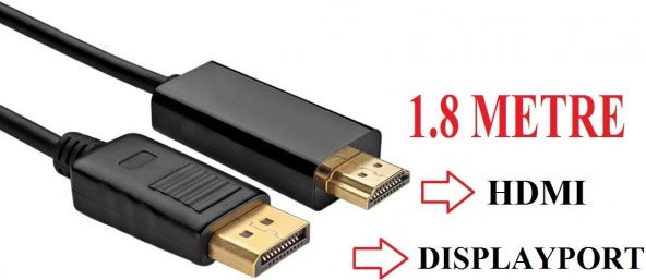 DISPLAY PORT TO HDMI KABLO 1.8MT GAB-DPHD01 ürün görseli 1