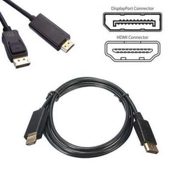 DISPLAY PORT TO HDMI KABLO 1.8MT GAB-DPHD01 - Resim 2