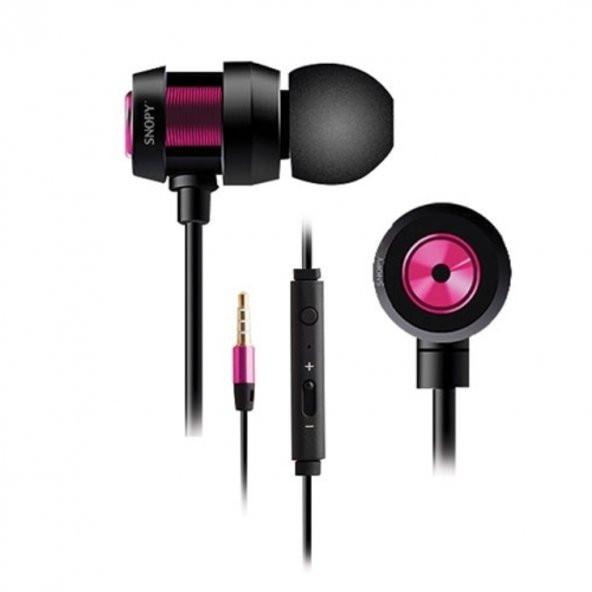 SNOPY SN-J01 TELEFON UYUMLU KULAKİÇİ SİYAH/MOR MİKROFONLU KULAKLIK ürün görseli 1
