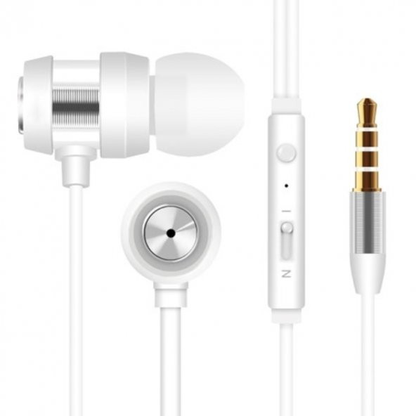 SNOPY SN-J01 TELEFON UYUMLU KULAKİÇİ BEYAZ/GÜMÜŞ MİKROFONLU KULAKLIK ürün görseli 1