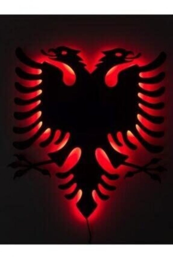 Çift Başlı Kartal Ledli Ahşap Tablo - Resim 2