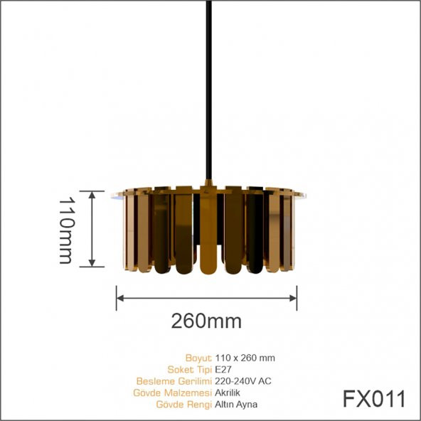 AR-ON Sarkıt Mini Avize - FX011 - Resim 6