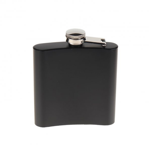 SİYAH MAT KAPLAMA ÇELİK MATARA 6 OZ 180 ML - Resim 2