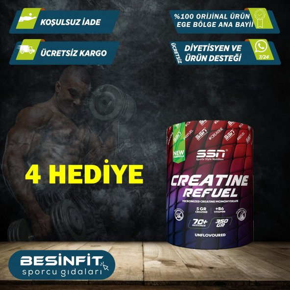 SSN Creatine Refuel 350 Gr ( + 1 HEDİYE ) - Aromasız - - Resim 4