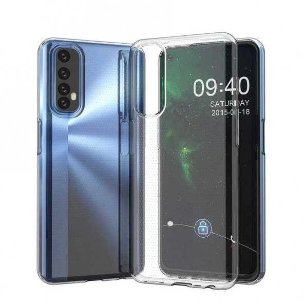 Realme 7  Kılıf Ultra İnce Esnek Sararmaz Şeffaf Süper Silikon Kılıf ürün görseli 1