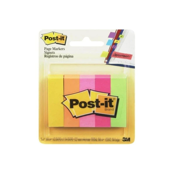 Post-it İndeks 100 Yaprak 15x50 Fosforlu 5 Renk 670-5 ürün görseli 1