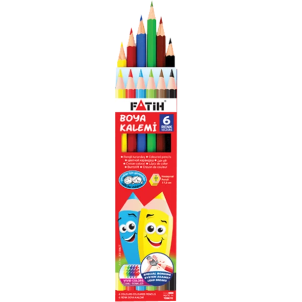 Fatih Kuru Boya Karton Kutu Tam Boy 6 Renk 33106 ürün görseli 1
