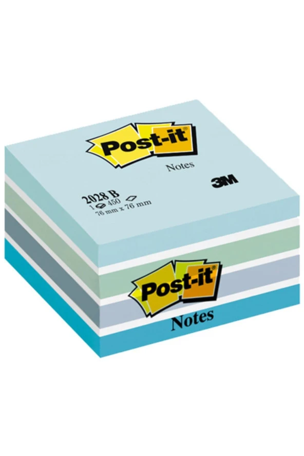 Post-it Küp Not Mavi Tonları 450 Yaprak 76x76 mm ürün görseli 1