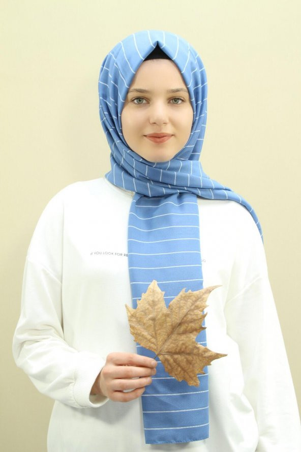 Çizgili Pamuk Şal-7003-3 - Resim 2