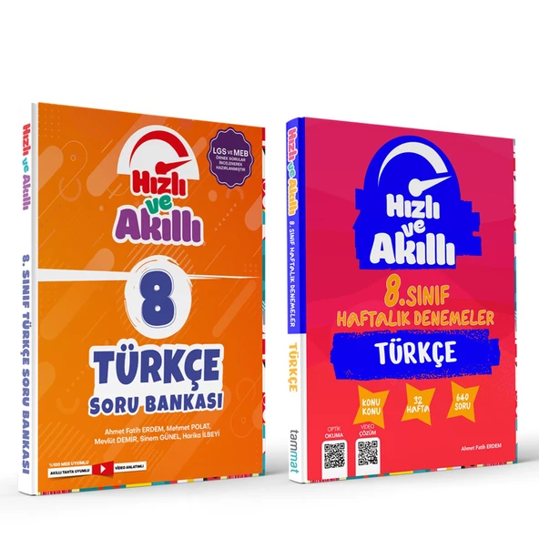 Tammat 8.Sınıf Türkçe Hızlı ve Akıllı Soru Bankası ve Haftalık Deneme Seti 2 Kitap ürün görseli 1