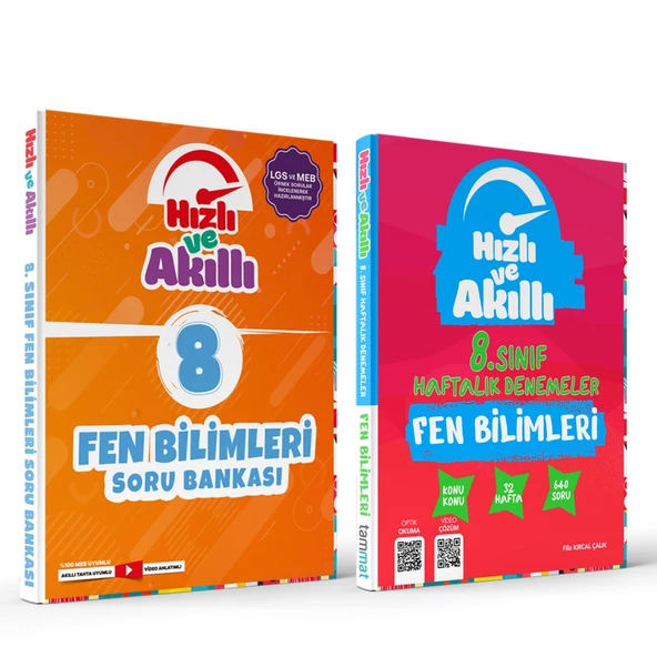 Tammat 8.Sınıf Fen Bilimleri Hızlı ve Akıllı Soru Bankası ve Haftalık Deneme Seti 2 Kitap ürün görseli 1