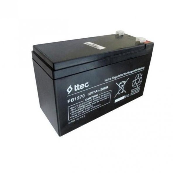 TTEC 12 VOLT 7 AMPER KURU AKÜ 12V 7AH ürün görseli 1