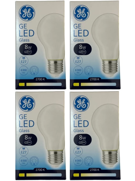 General Electric 8W 2700K (Sarı Işık) E27 Duylu Led Cam Ampul (4 Adet) ürün görseli 1