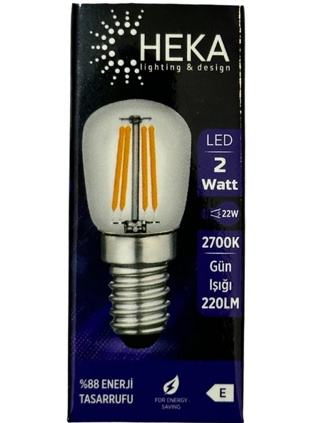 Heka 2W (22W) 2700K (Sarı Işık) E14 Duylu Led Rustik Ampul ürün görseli 1