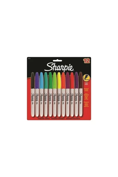 Sharpie Markör Permanent Fine Karışık Renk 12 Li 2065404 ürün görseli 1