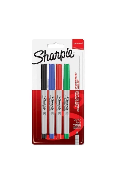 Sharpie Ultra Fine Permanent Markör Standart Renk 4 Lü 1985879 ürün görseli 1
