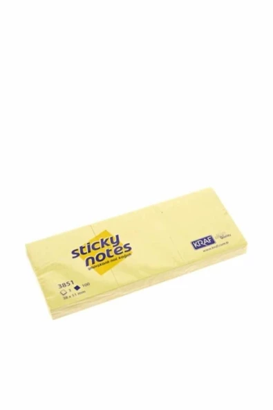 KRAF Yapışkanlı Not Kağıdı 38x51 Sarı 3'lü ürün görseli 1