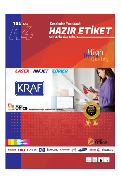 KRAF Laser Etiket Kf-2000 210 X 297 Mm ürün görseli 1