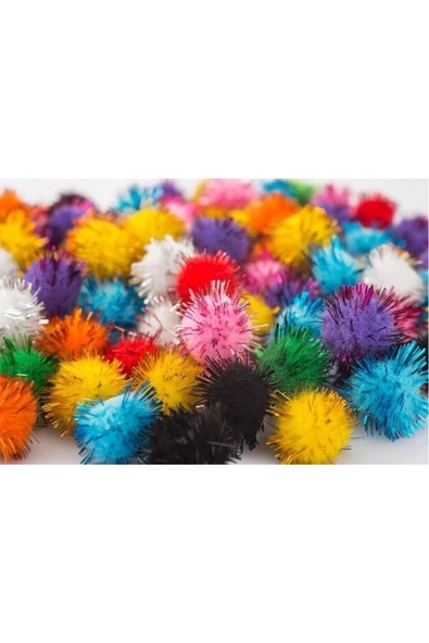 Lider & Nevada Simli Ponpon 30 mm 15 Li 1 Paket Karışık Renk ürün görseli 1