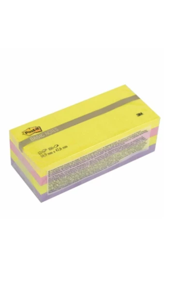 Post-it 3m Yapışkanlı Not Kağıdı 38x51mm Ufak Boy 12'li Pk Canlı Renkler 653bn ürün görseli 1
