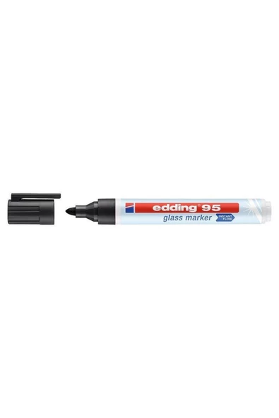 Edding 95 Glass Marker Cam Kalemi Siyah ürün görseli 1