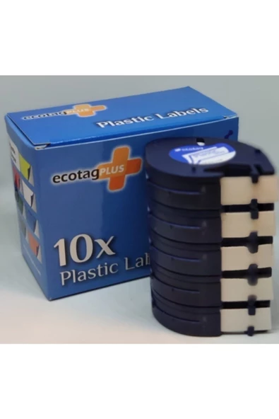 ECOTAGPLUS Dymo Letratag Muadili Thermal Plastik Şerit Etiket Gri 10'lu ürün görseli 1