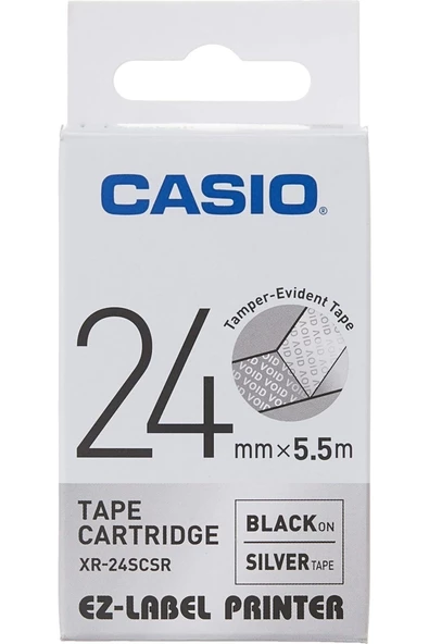 Casio Xr-24scsr Silver Dağılan Güvenlik Etiketi Silver (gümüş) Zemin Üzerine Voıd Baskı ürün görseli 1