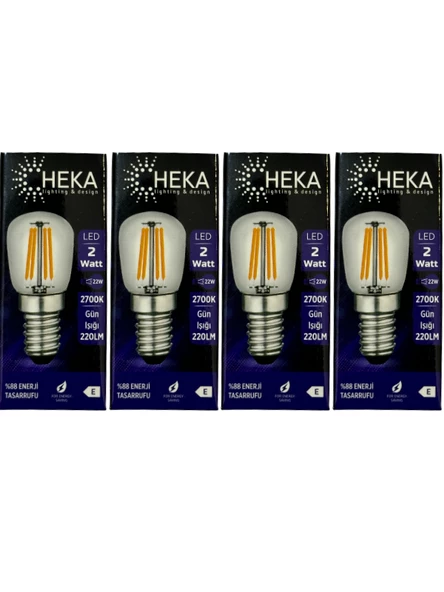 Heka 2W (22W) 2700K (Sarı Işık) E14 Duylu Led Rustik Ampul (4 Adet) ürün görseli 1