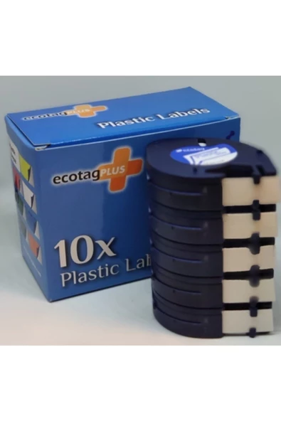 ECOTAGPLUS Dymo Letratag Muadili Ecotag Plastik Şerit Etiket Beyaz 10 Lu Eco Paket ürün görseli 1