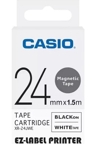 Casio Xr-24jwe Manyetik Etiket Kartuşu Beyaz Zemin Üzerine Siyah Baskı 24mm Yükseklik - 1,5 Metre ürün görseli 1
