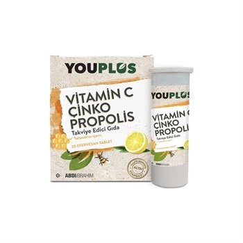 Youplus Vitamin C, Çinko, Propolis Efervesan 20 TABLET ürün görseli 1