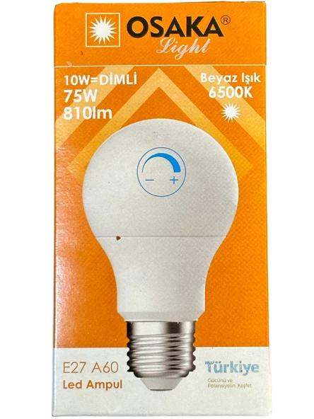 Osaka 10W (75W) 6500K (Beyaz Işık) E27 Duylu Dim Edilebilir Led Ampul ürün görseli 1