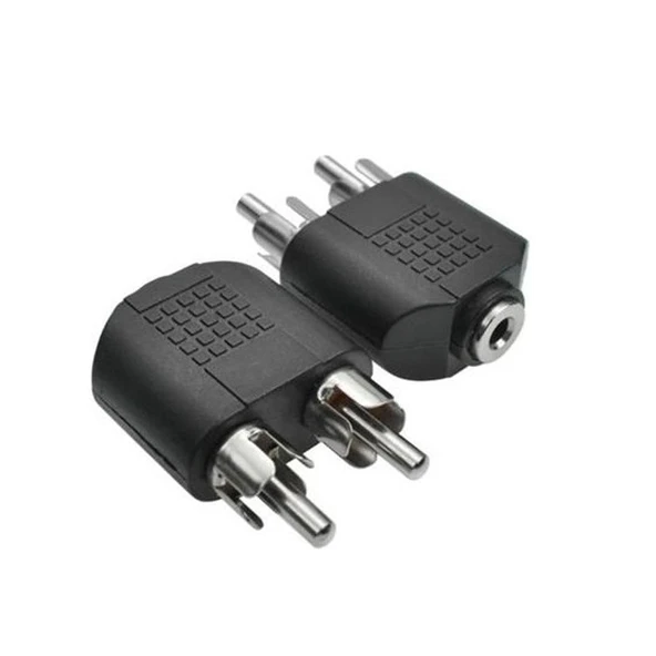 Ayt 3.5 Mm Stereo Dişi 2 Rca Erkek Çevirici Jack 2 Renkli Rca Ses Çıkışını 3.5 Mm Kulaklık Çıkışına Dönüştürücü ürün görseli 1