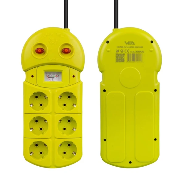 Vea VE-970B 6 Lı 1.5 Metre Grup Priz Uzatma Kablosu 3860 Watt 16 Amper Isınmaya Dayanıklı ürün görseli 1