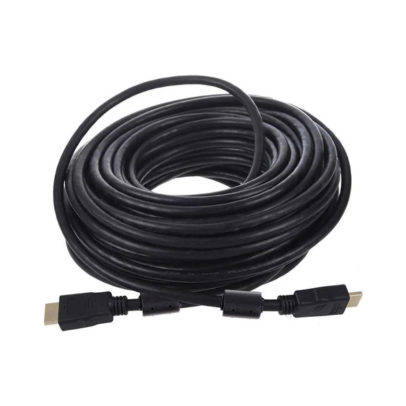 Fully G-507fs Düz Siyah 20 Metre Gold Poşetli Hdmi Kablo Uydu Led Tv Arası Görüntü Kablosu ürün görseli 1