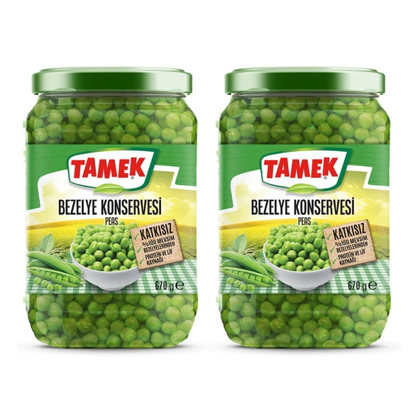 Tamek Bezelye Konserve 670 gr Cam x 2 Adet ürün görseli 1