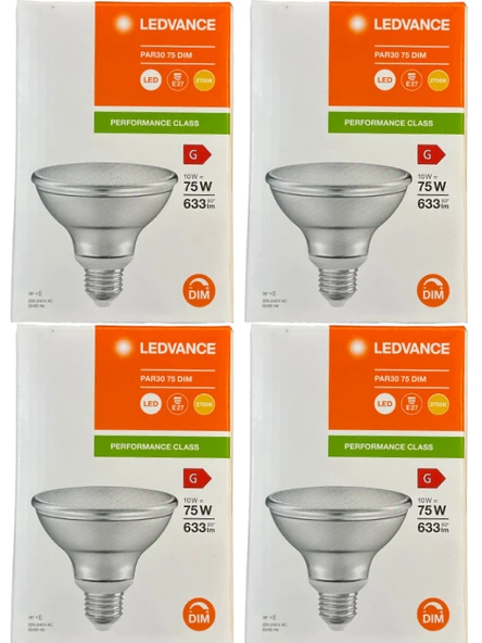 Osram Ledvance 10W (75W) 2700K (Sarı Işık) Par30 E27 Duylu Dim Edilebilir Led Spot (4 Adet) ürün görseli 1
