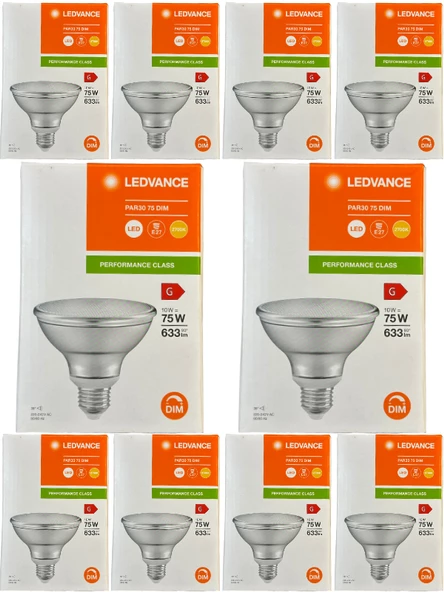 Osram Ledvance 10W (75W) 2700K (Sarı Işık) Par30 E27 Duylu Dim Edilebilir Led Spot (10 Adet) ürün görseli 1