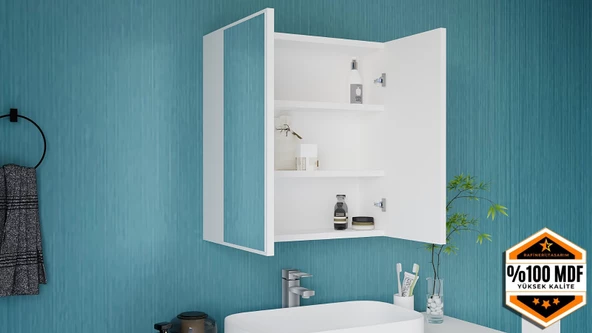 RAFİNERİ 2 kapaklı aynalı banyo dolabı MDF ürün görseli 1