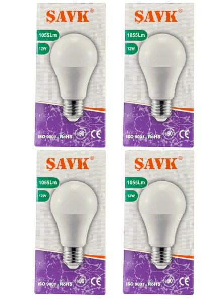 Şavk 12W 4000K (Günışığı) E27 Duylu Led Ampul (4 Adet) ürün görseli 1