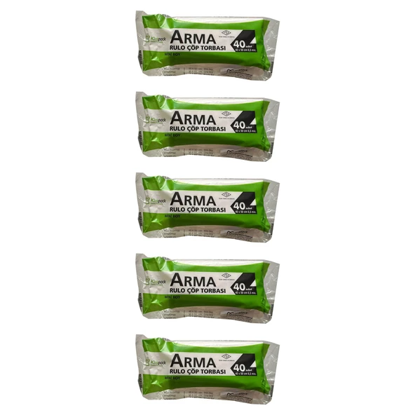 Arma Kimpack Beyaz Mini Boy 40 x 50 Cm. - 20 Litre Çöp Torbası Poşeti - 40 Adetlik 5 Rulo ürün görseli 1