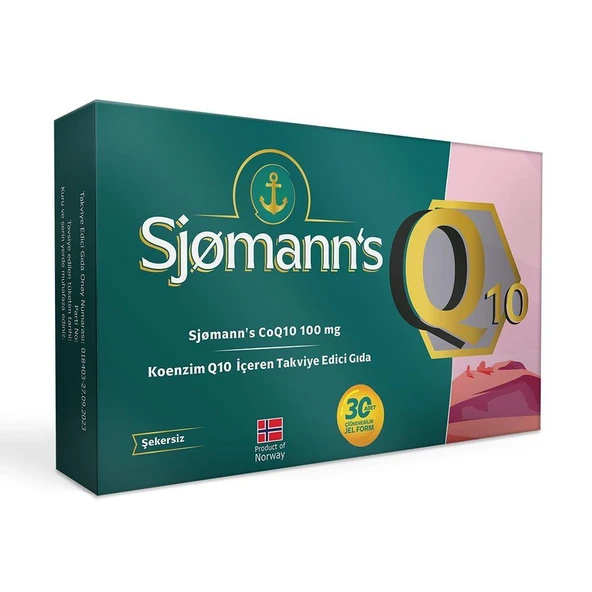 Sjomann’s CoQ10 100 mg İçeren Takviye Edici Gıda 30 Adet Çiğnenebilir Jel Form ürün görseli 1