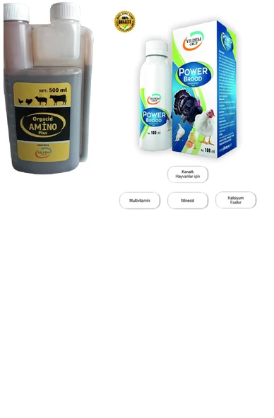 Organik Aminoasit  Ve Mineral 500 Ml + Power Brood 100 Ml  (Muhteşem İkili ) ürün görseli 1