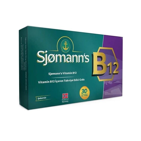 Sjomann’s Vitamin B12 İçeren Takviye Edici Gıda 30 Adet Çiğnenebilir Jel Form ürün görseli 1