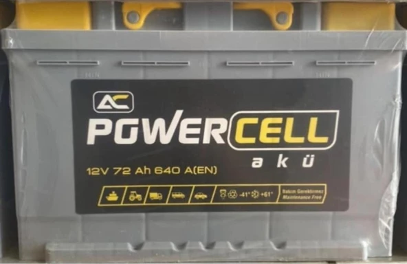 12V 72 AMPER 640A EN POWERCELL  AKÜ ürün görseli 1