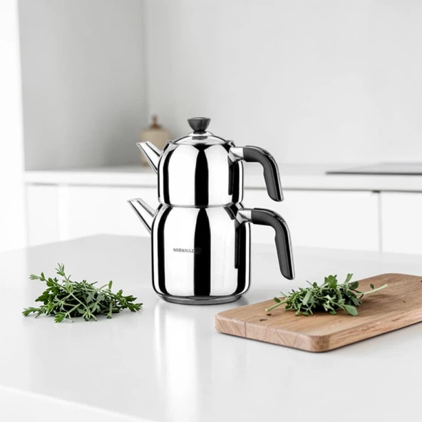 Korkmaz KOR A079-01 Kappa Mega Siyah Çaydanlık Takımı ürün görseli 1