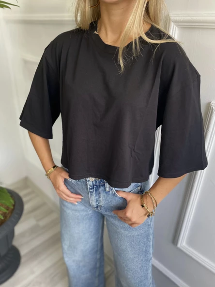 Kadın Basic Crop Tshirt ürün görseli 1
