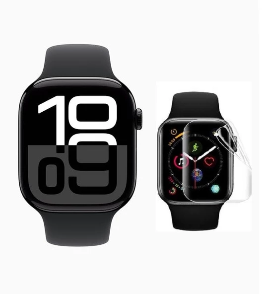 Apple Watch 10 42mm 3 Adet Uyumlu Şeffaf Ultra koruyucu Nano Jelatin ürün görseli 1